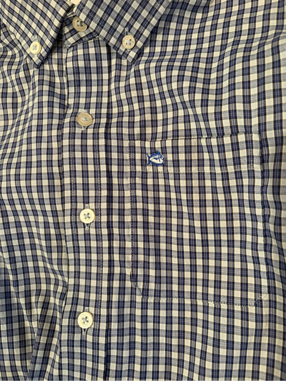Pair of Southern Tide Boy’s Button-Down Check Shirt - Navy & Light Blue - Picture 2 of 5